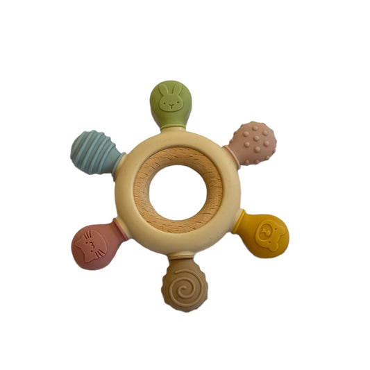 Anneau Dentition multisensoriel bois silicone